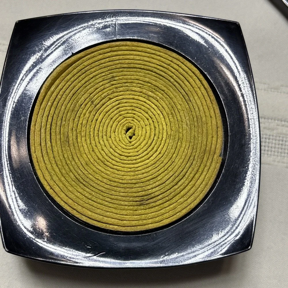 Vintage MCM Mid Century Set of 6 Plastic Drink Coasters Black Yellow